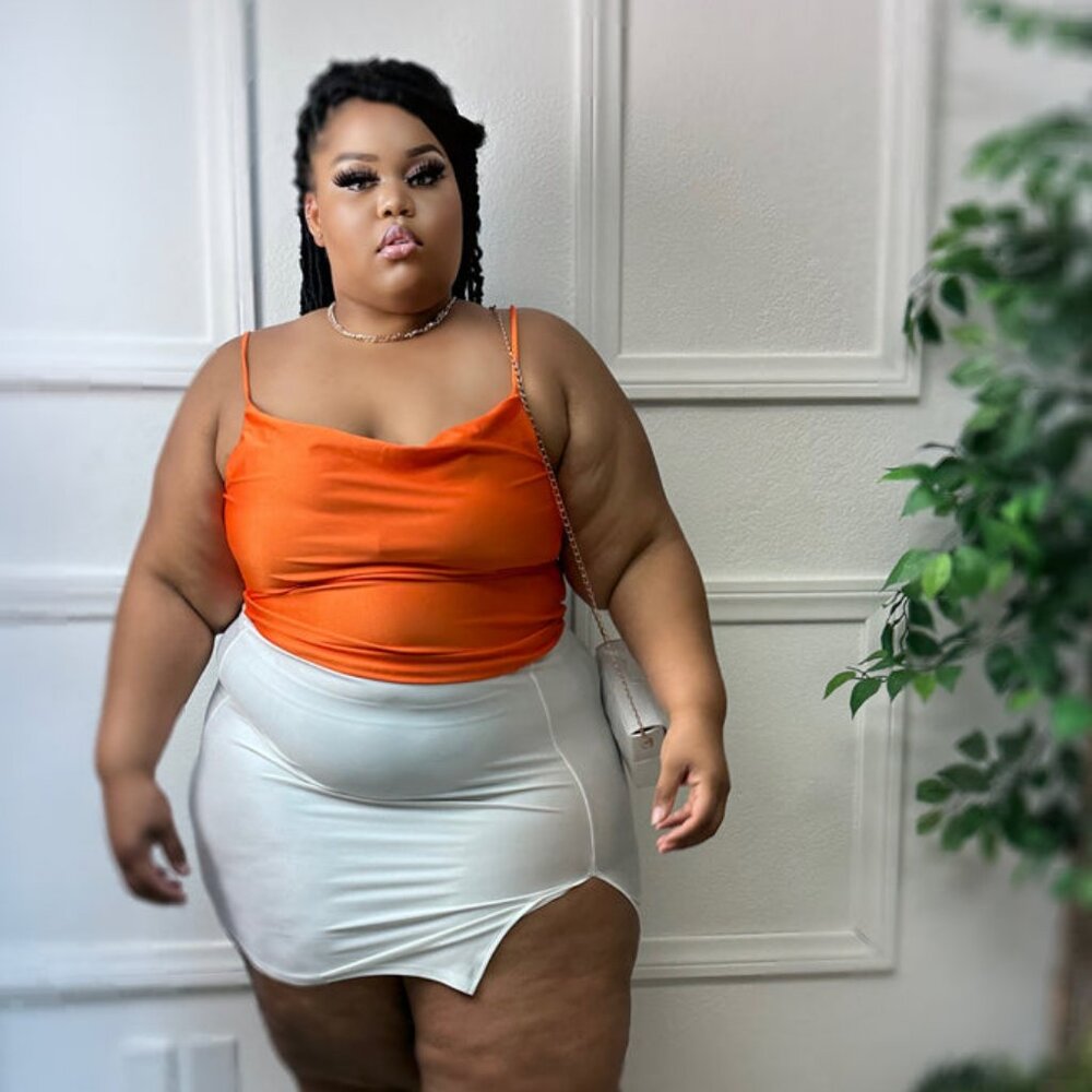 Orange Keeks Plus Size Top